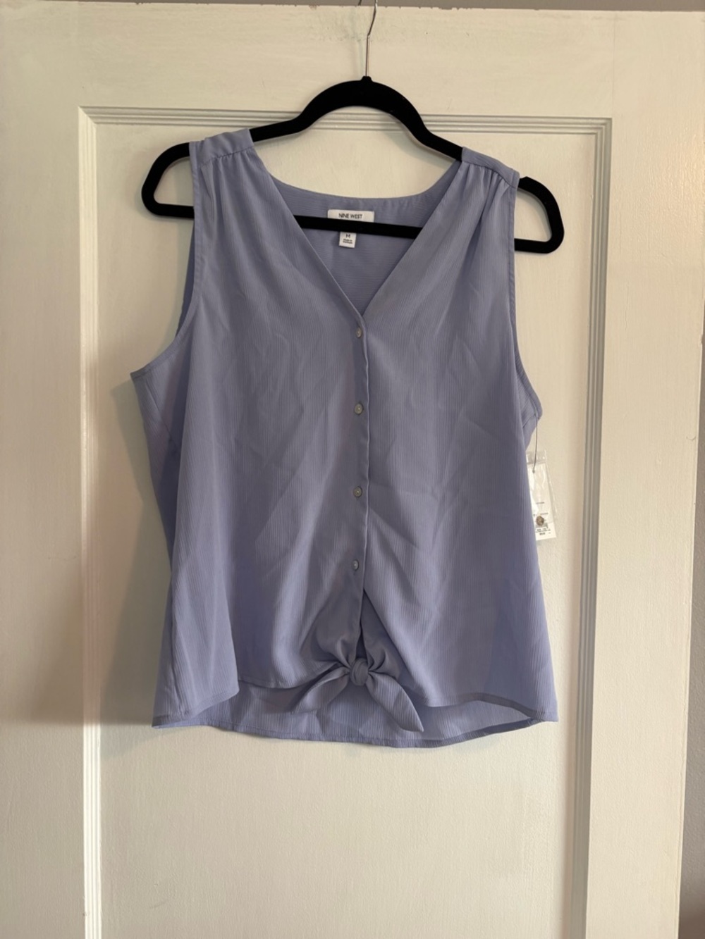 NWT Nine West Women's Sleeveless Button-Front Lavender Tank Top Size Medium
